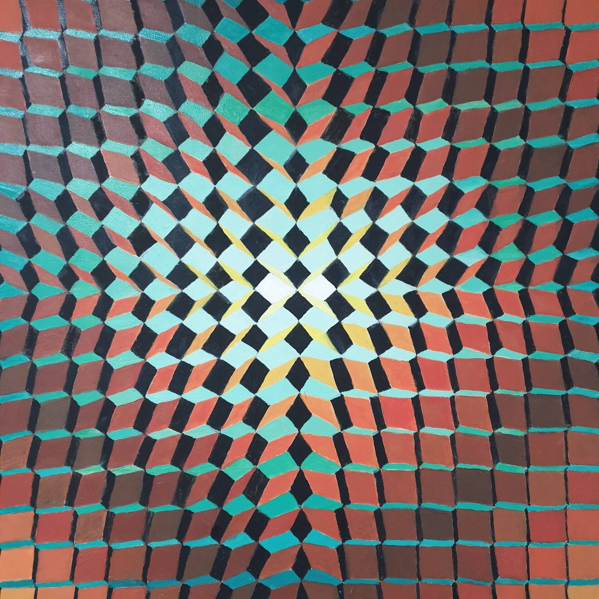 Tableau/Optical art/oil on canvas/78x78x2cm
