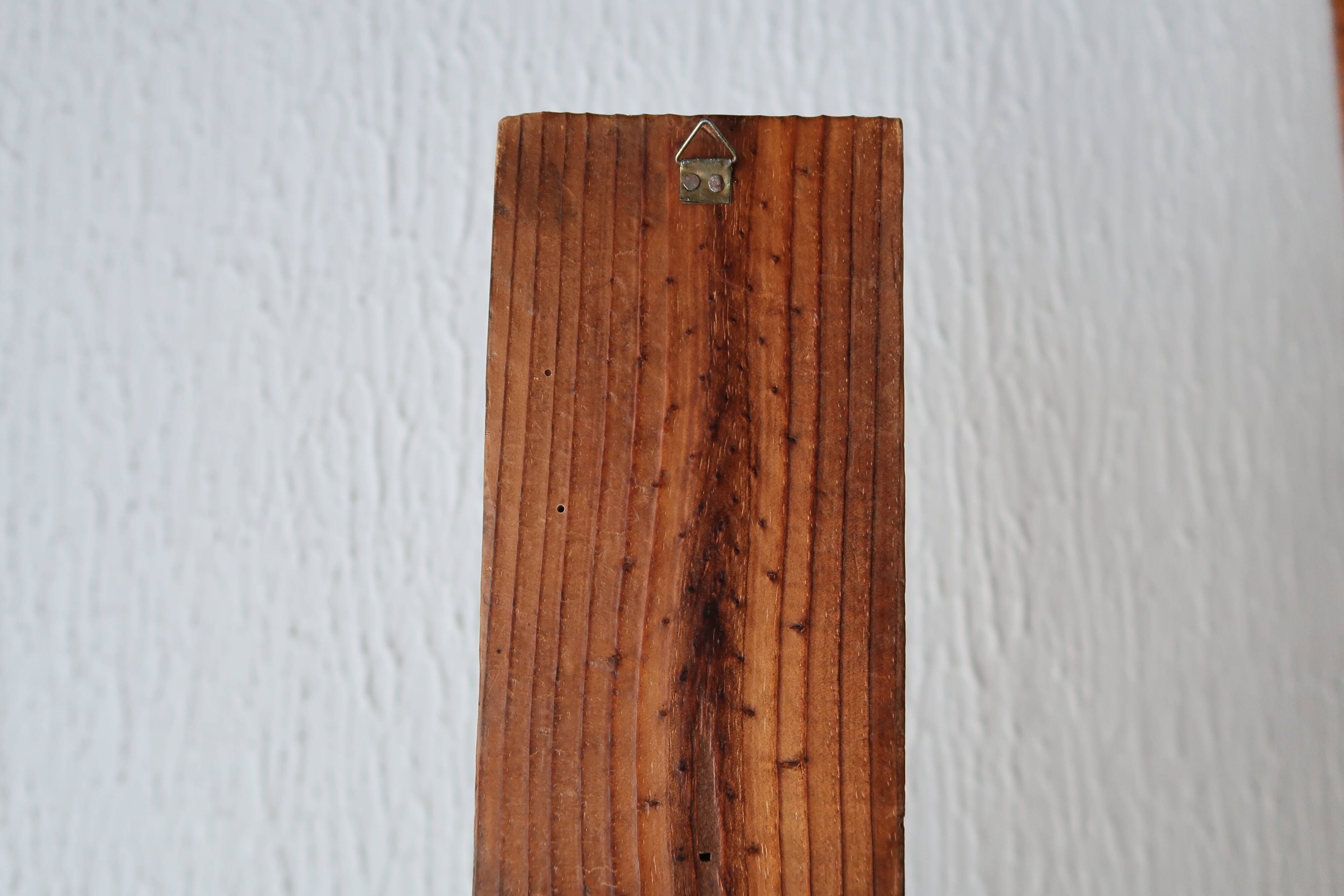 Wall candle holder in wood and metal, 1960s