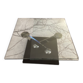 Roche Bobois coffee table – Double glass top & black lacquered base