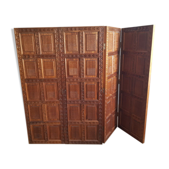 Screen vintage antique wooden massif scultpe