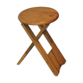 Tabouret pliant en pin années 70