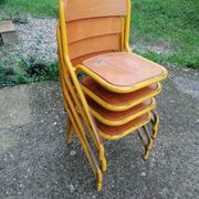 Lot de 4 chaises d'écolier vintage