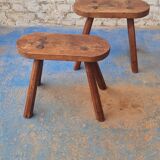 Pair of solid oak stools