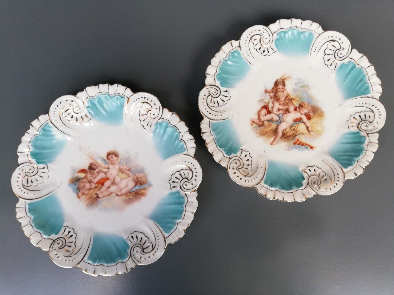 Pair of antique ceramic plates.