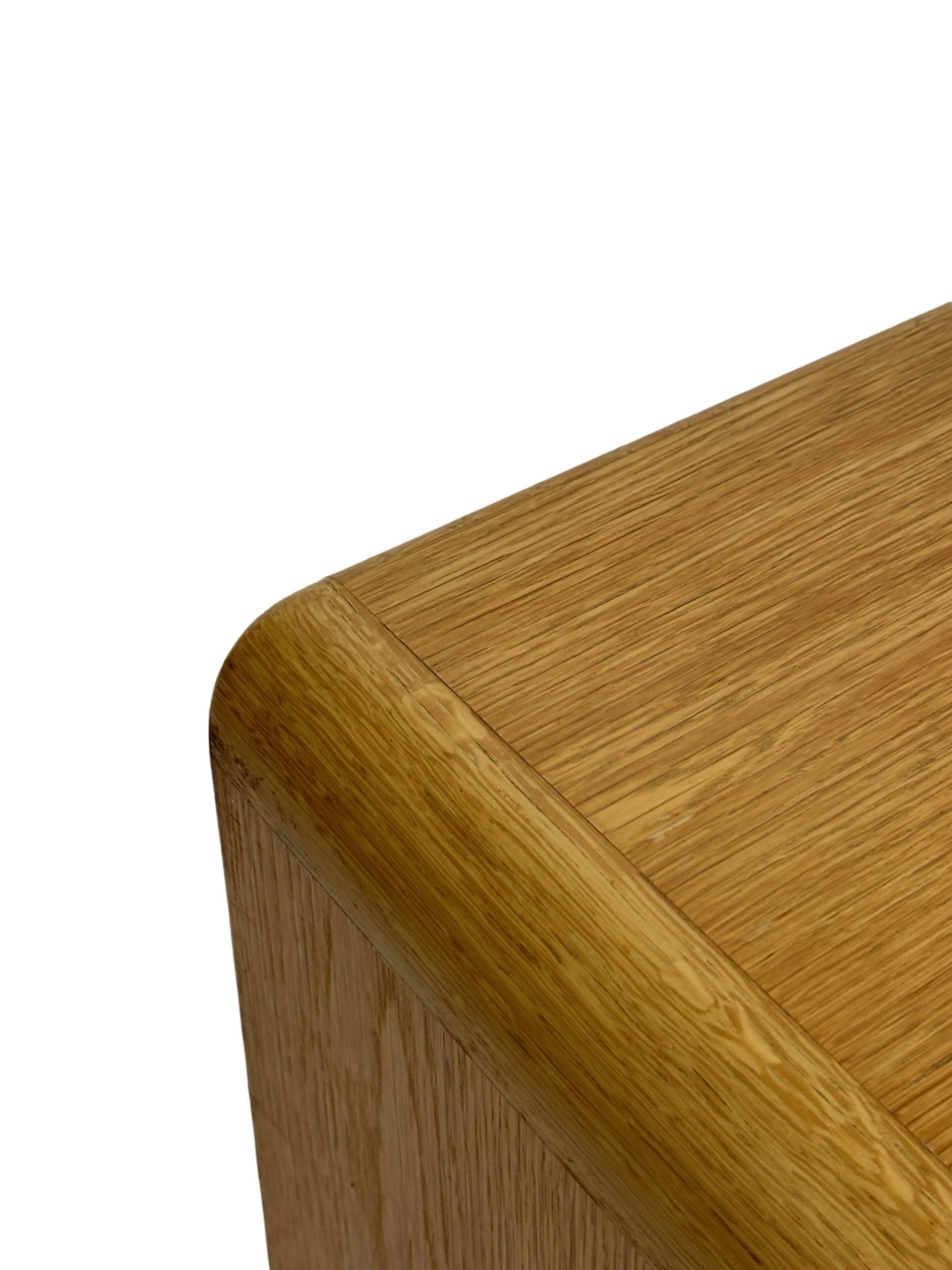 Table basse carrée minimaliste en chêne, années 70
