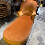 Antique velvet chaise longue