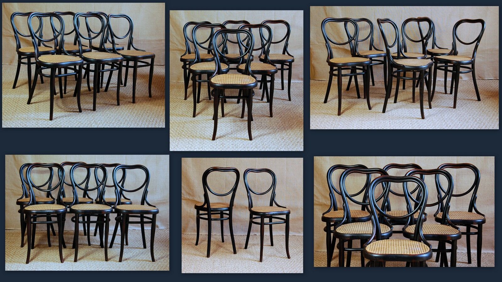 6 chairs bistro viennese Thonet 28 first 1885 ca version