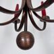 Mid-Century Modern six arms copper chandelier in Gio Ponti style. Italy 195
