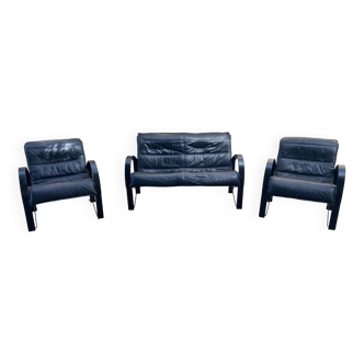 Canapé et paire de fauteuil  «Modele Polhem » du designer suédois Tod Bjorklund pour Ikea 1980