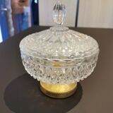 Chiselled crystal sugar box