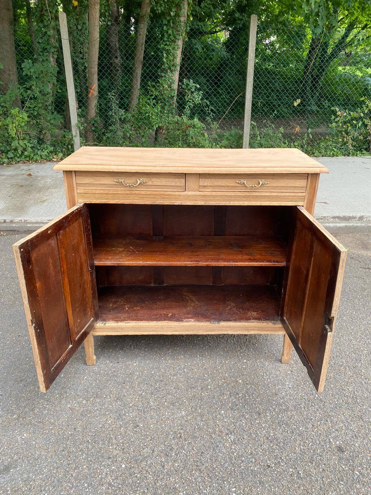 Vintage Parisian Art Deco sideboard renovated in wood 1945