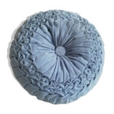 Coussin rond en velour plissé