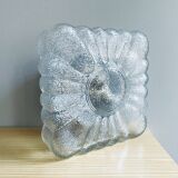 Spanish square textured glass flush mount lamp