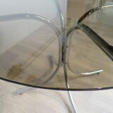 Glass and chrome round table