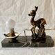 Art Deco bedside lamp - Globe and fawn on marble base