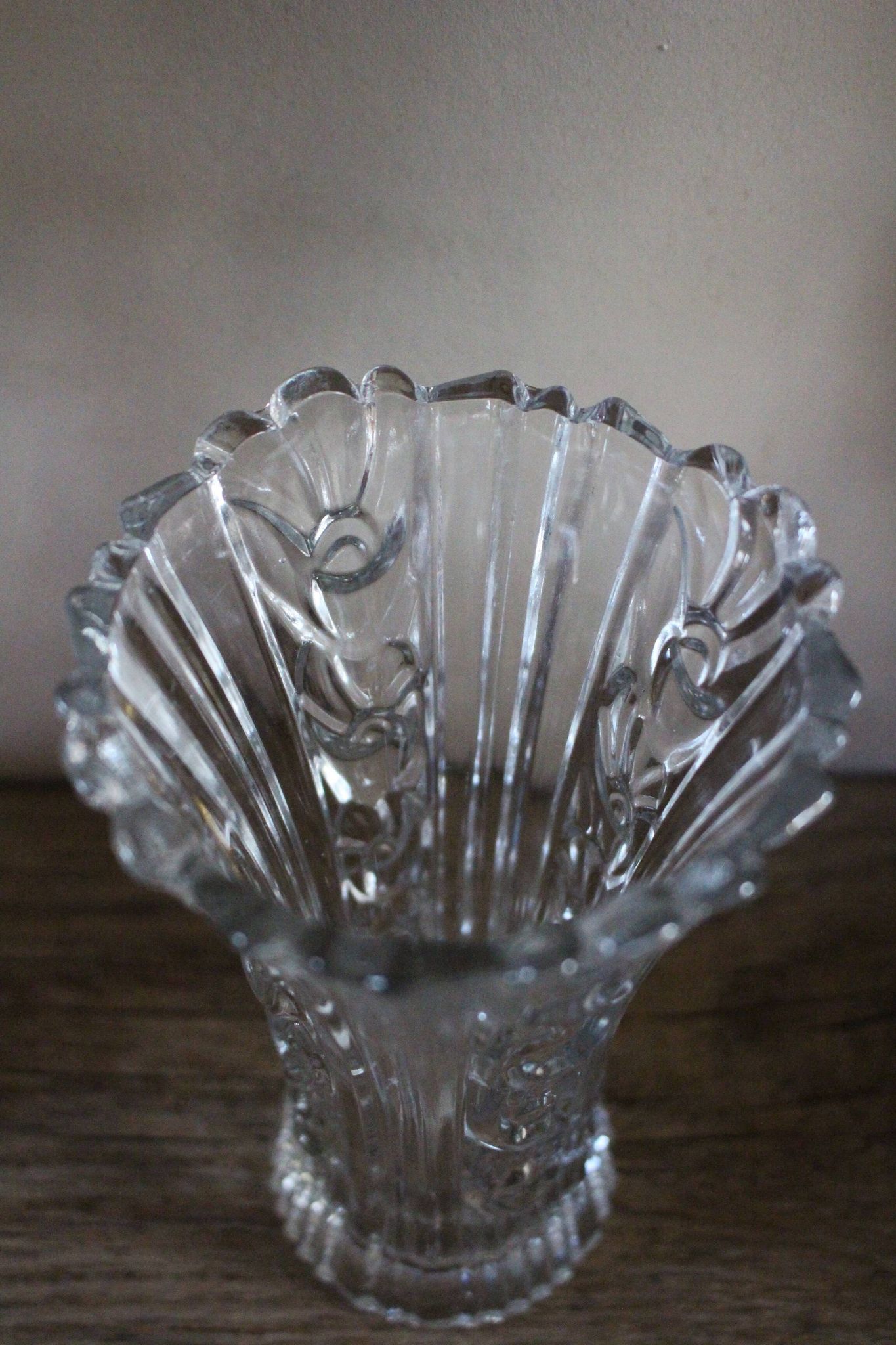 Art Nouveau style vase in chiseled glass with floral decoration