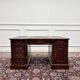 Classic English Partner Desk Green Leather