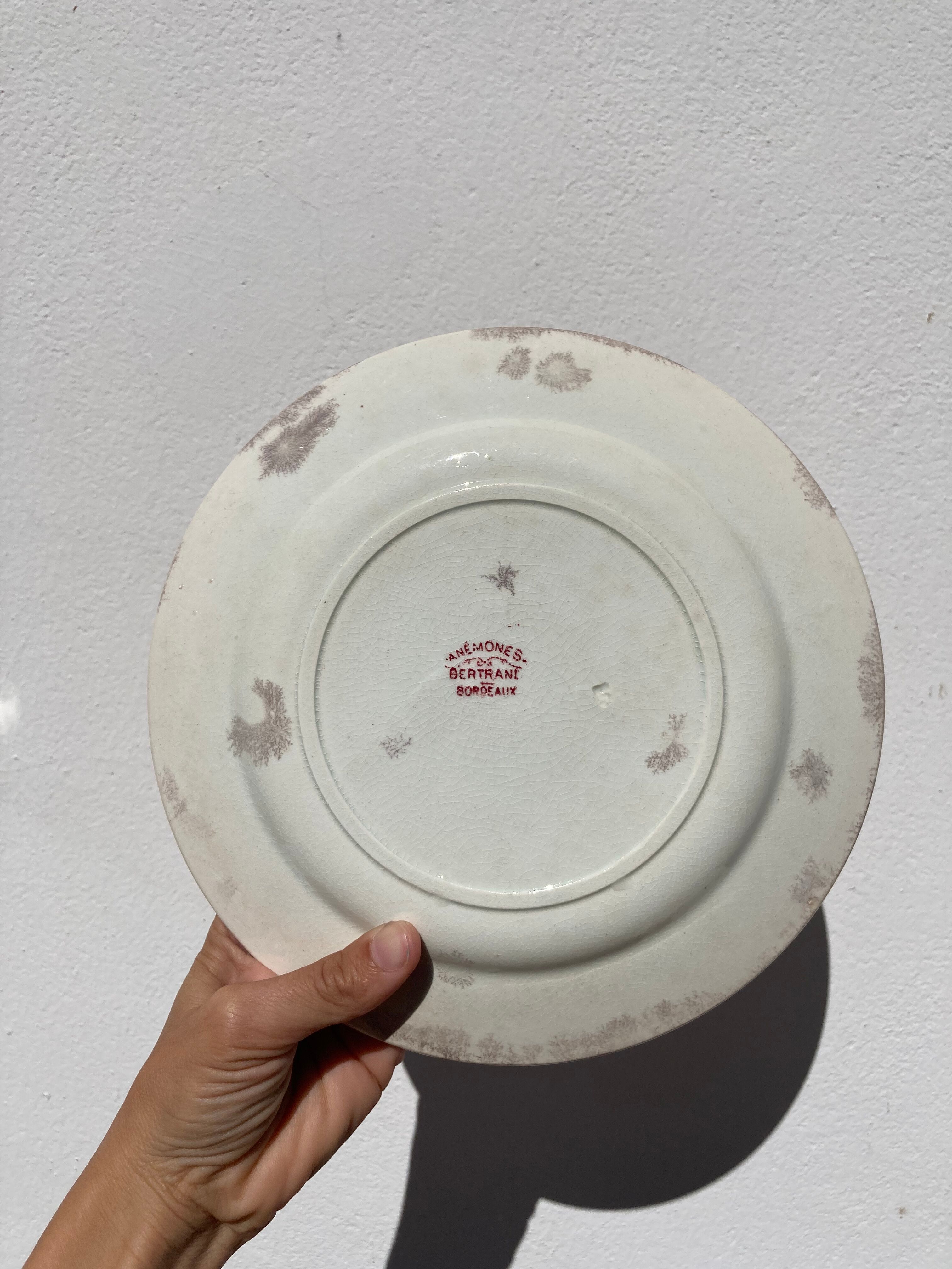 8 flat plates iron earth model Anémone by Bertrand Bordeaux