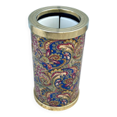 Wine Bottle Cooler Retro 1960s Paisley French Ice Bucket Gold Trim