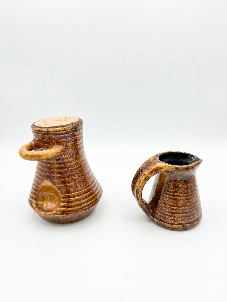 Accolay vintage 1950 ceramic jug & mustard pot signed double a