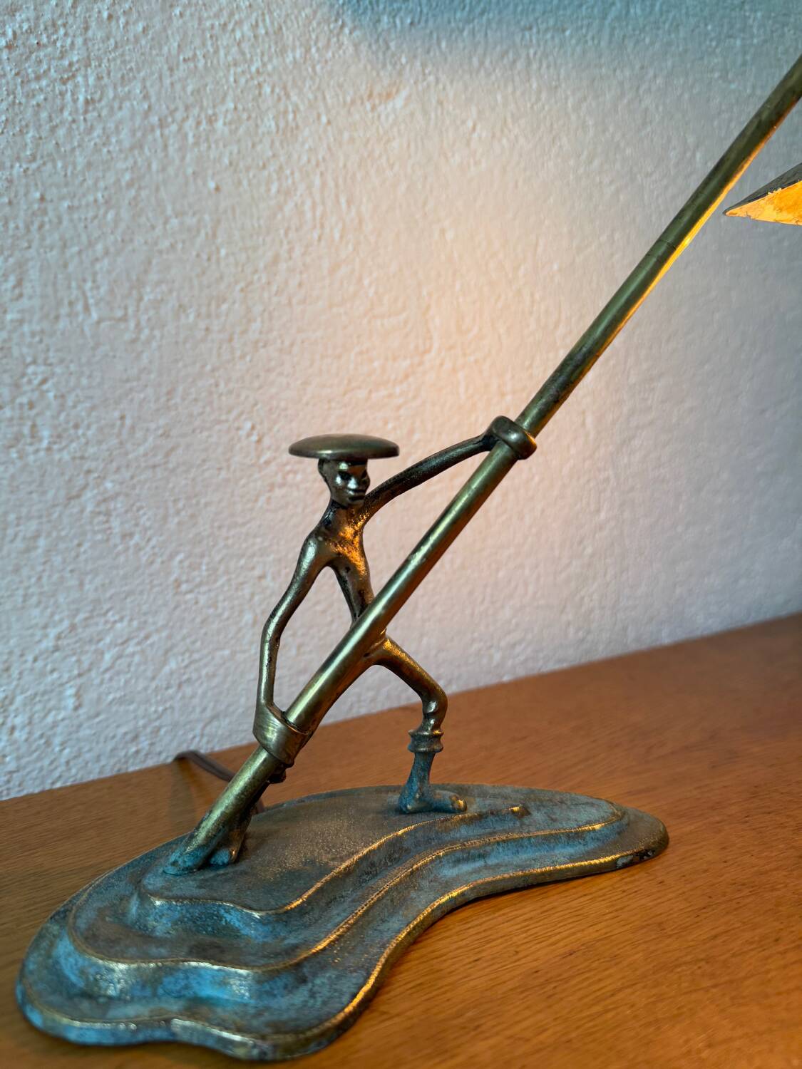 Hakuli bronze lamp from Israel, 1950s
