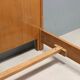 Simple vintage light in beech veneer, Italian design 1950s.