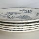 5 assiettes en terre de fer œillets K&G