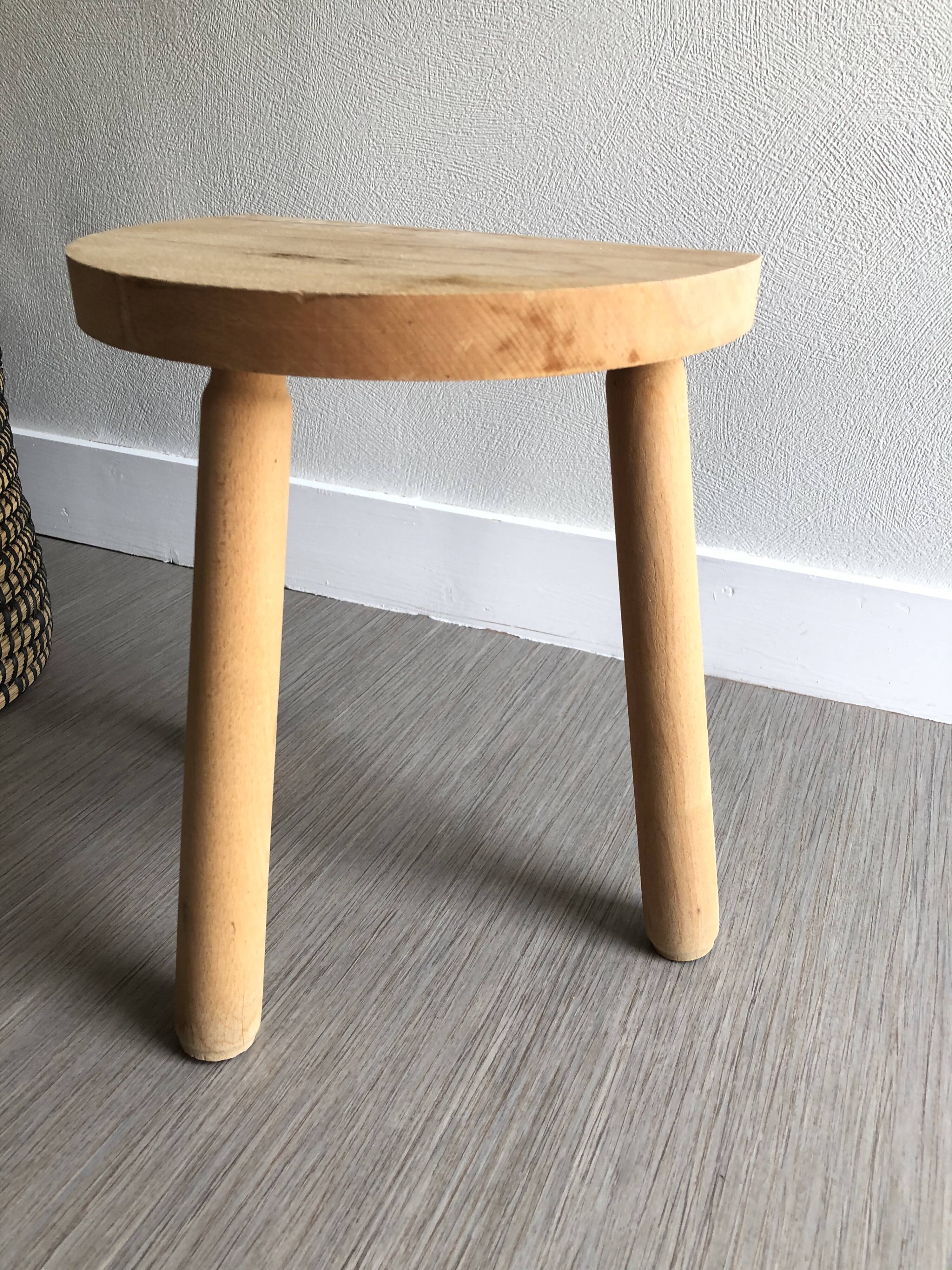Wooden tripod stool