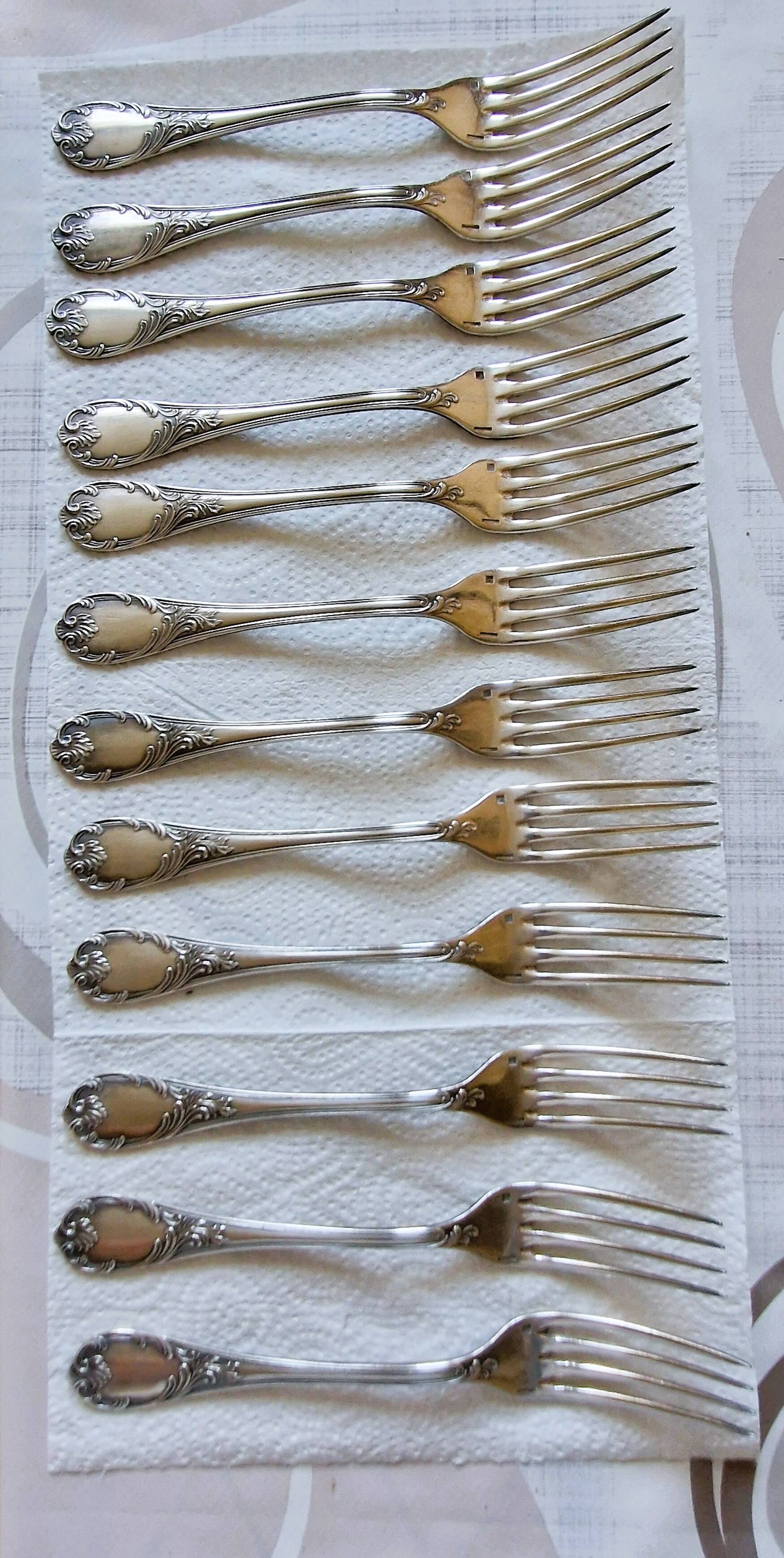 Set of 12 cutlery Christofle, Marly model
