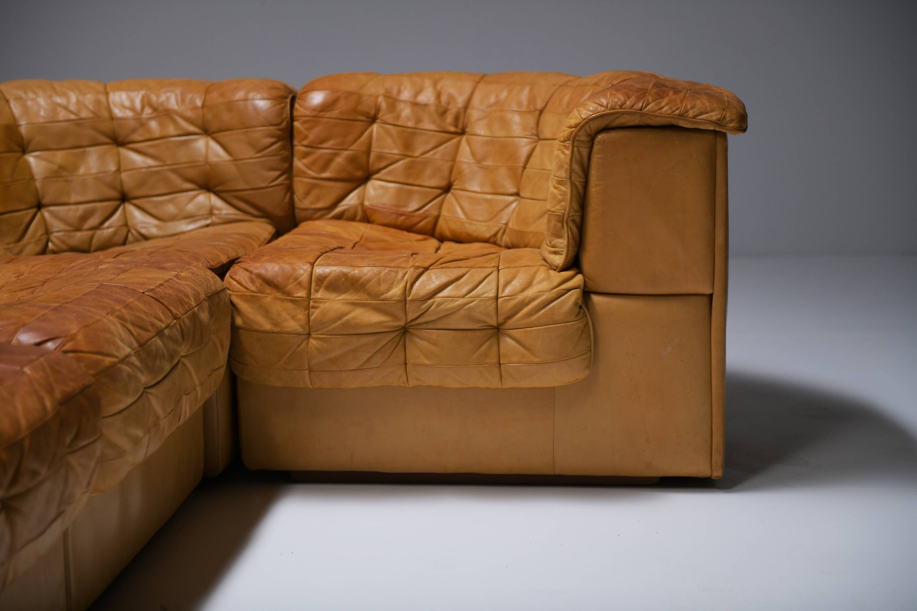 Vintage DS 11 modular sofa in cognac/orange leather by De Sede Swiss