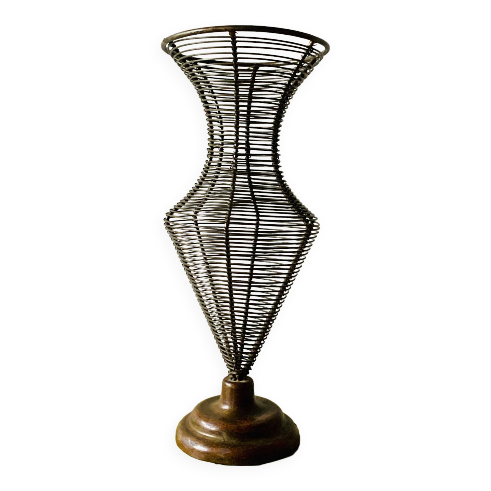 Old decorative wire vase