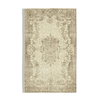 Tapis beige oriental ancien fait à la main 170 cm x 280 cm