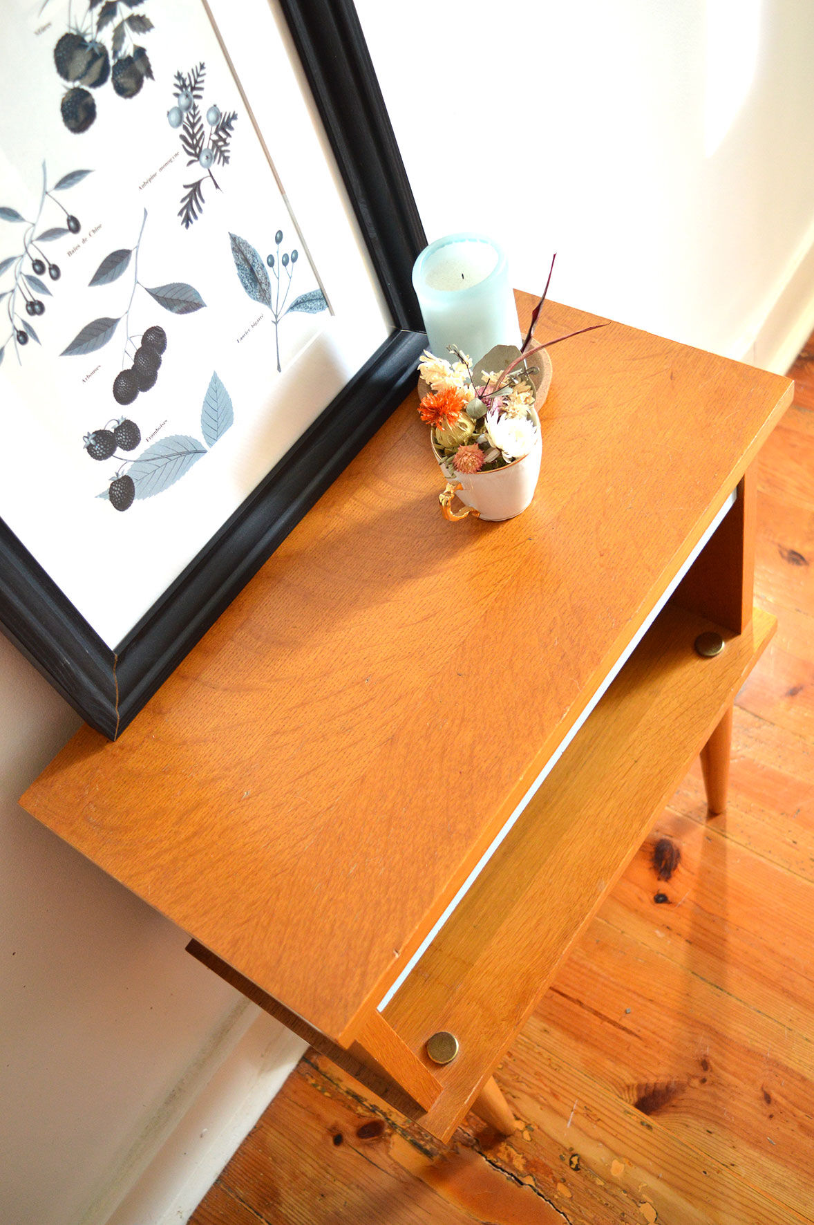 60s-old bedside wood - blue