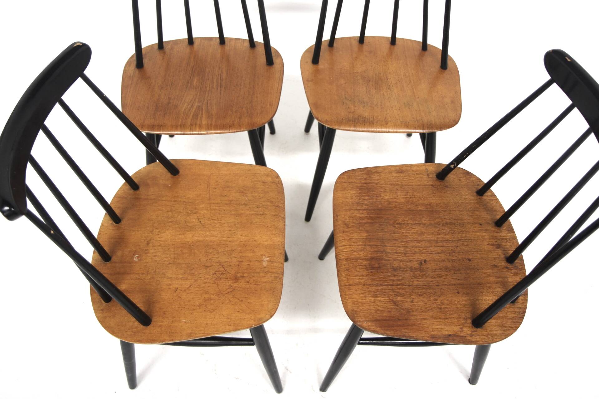 Set of 4 Scandinavian "Fanett" chairs, Ilmari Tapiovaara, Sweden, 1960