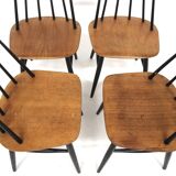 Set of 4 Scandinavian "Fanett" chairs, Ilmari Tapiovaara, Sweden, 1960