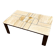 1970s travertine coffee table with sculptural top and solid oak base
