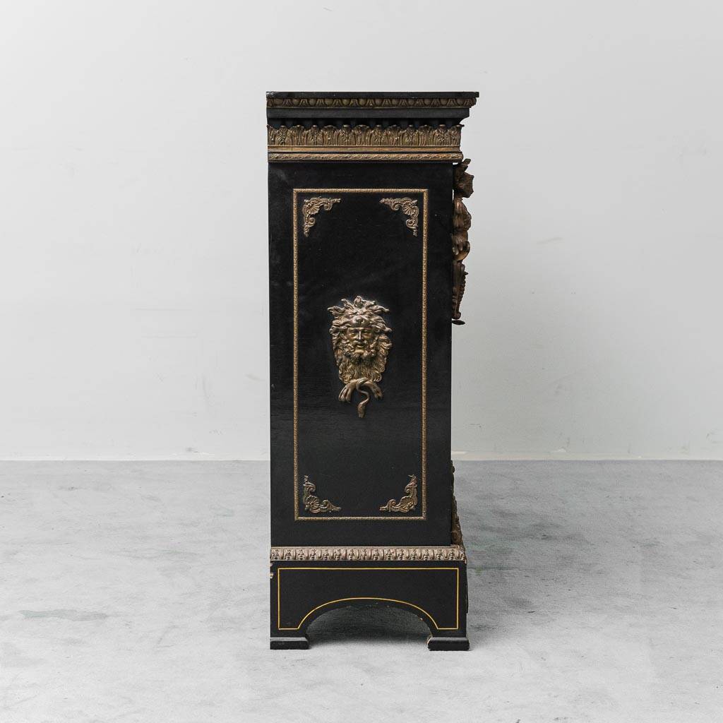 Boulle sideboard vintage French Renaissance style hand-painted 19th century