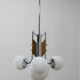 Wood and chrome functionalist chandelier, 1940s