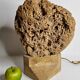 Sculptural lamp in openwork mineral concretion, brutalist style – 42 cm