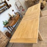 Solid oak farmhouse table with extensions
