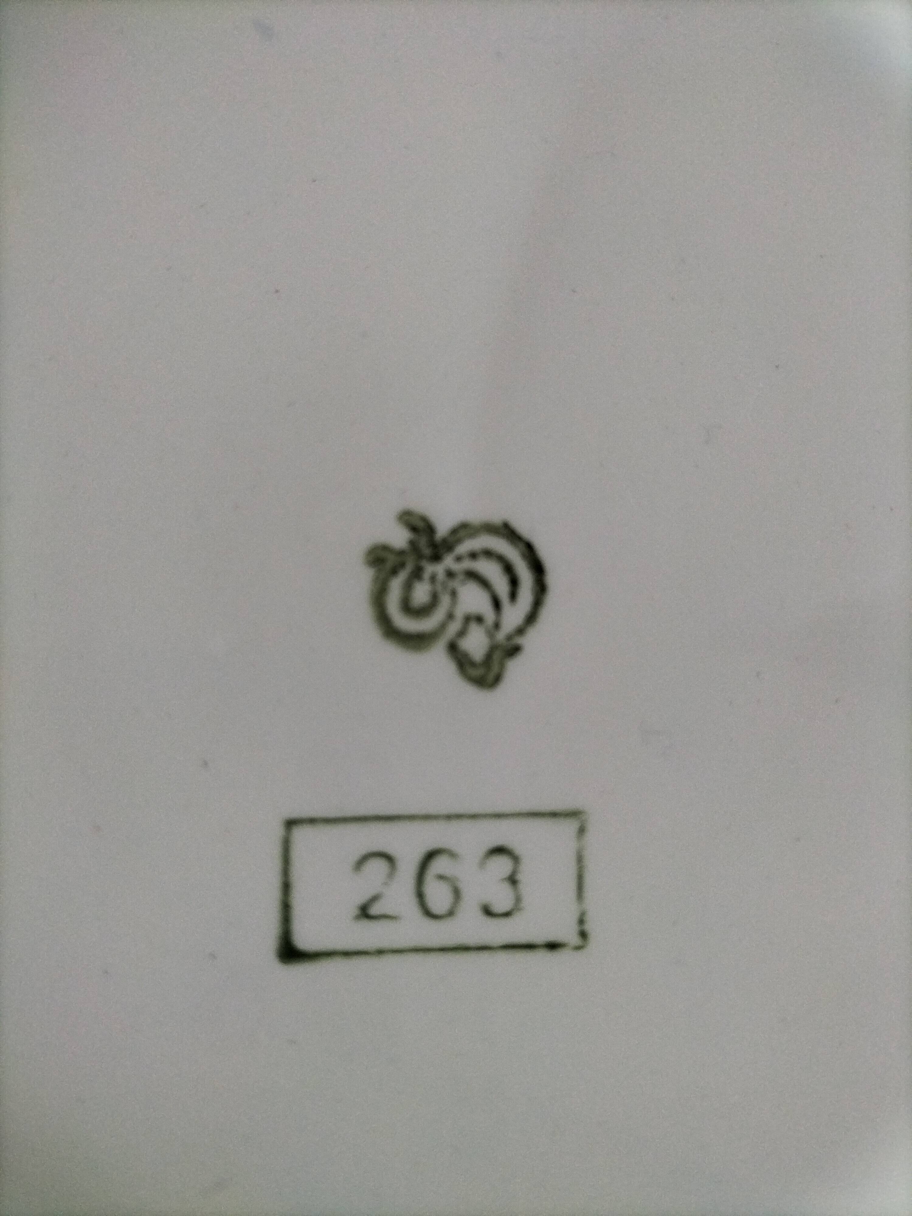 Set of 4 vintage navy blue soup plates