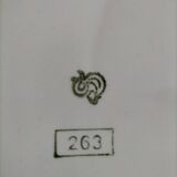 Set of 4 vintage navy blue soup plates