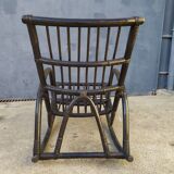 Rocking-chair en rotin noir
