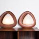 Pair of Italian teak and opaline wall lights by Goffredo Reggiani 1960.
