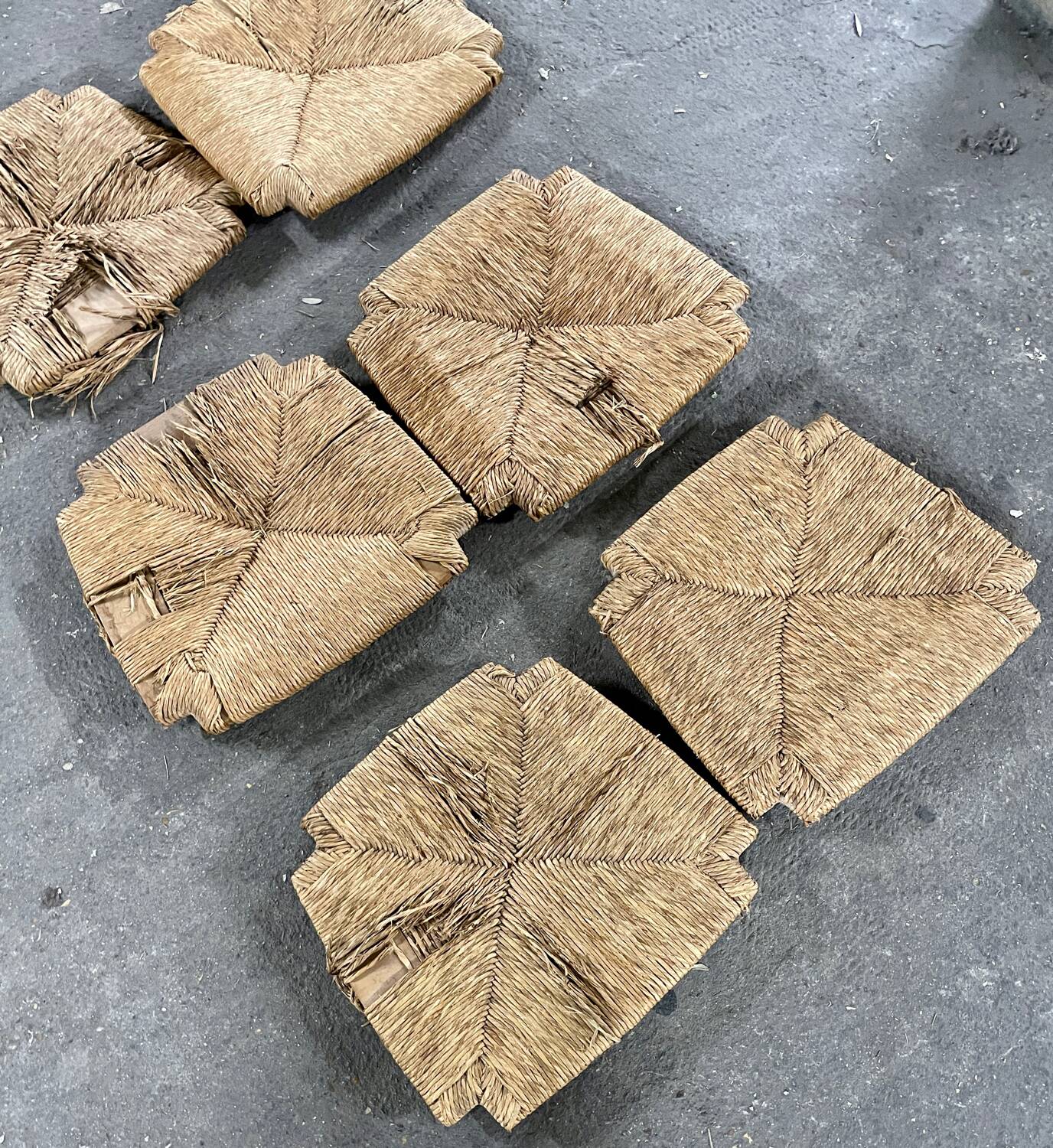 6 brutalist dining chairs