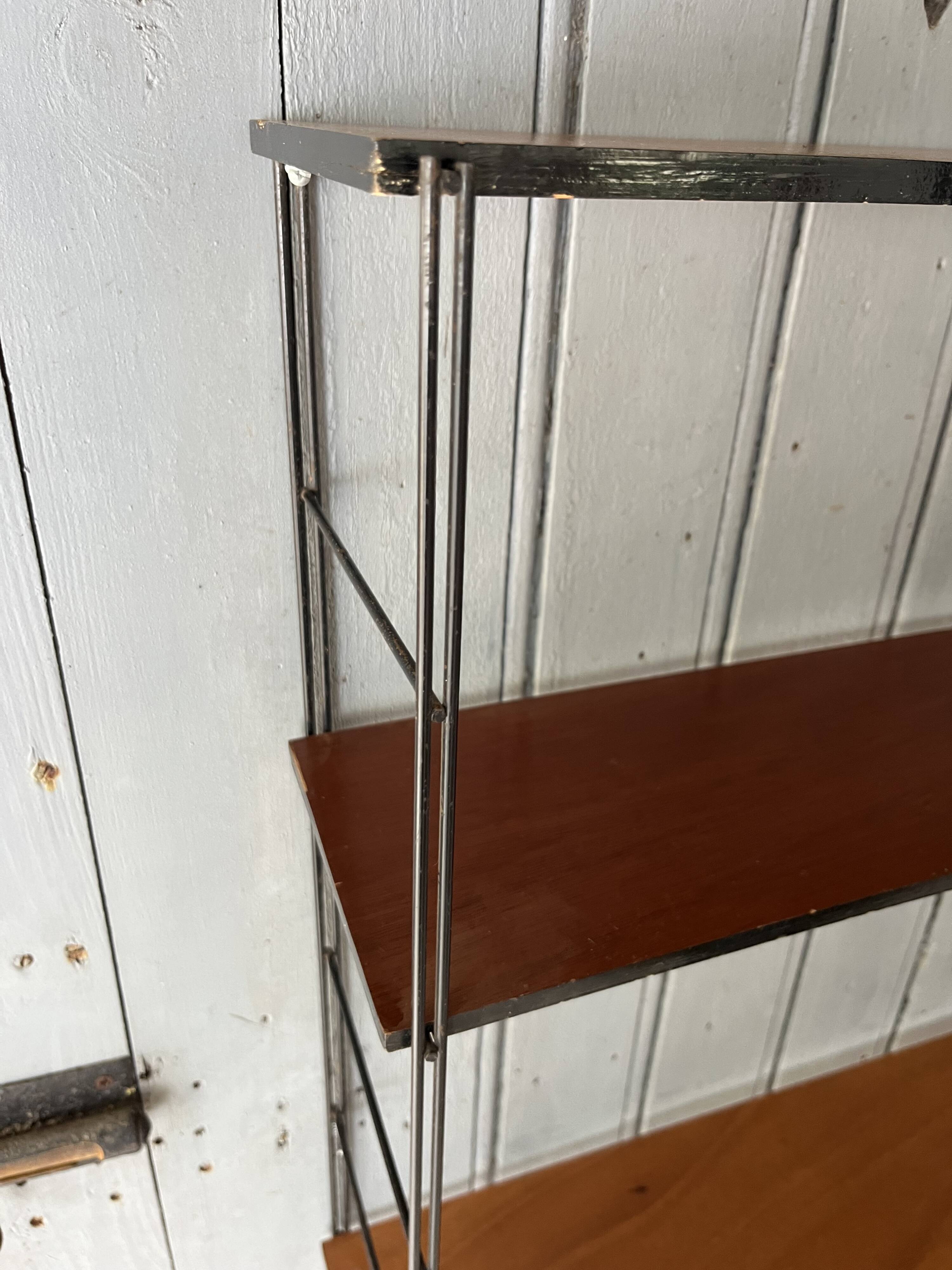 String shelf in wood and iron