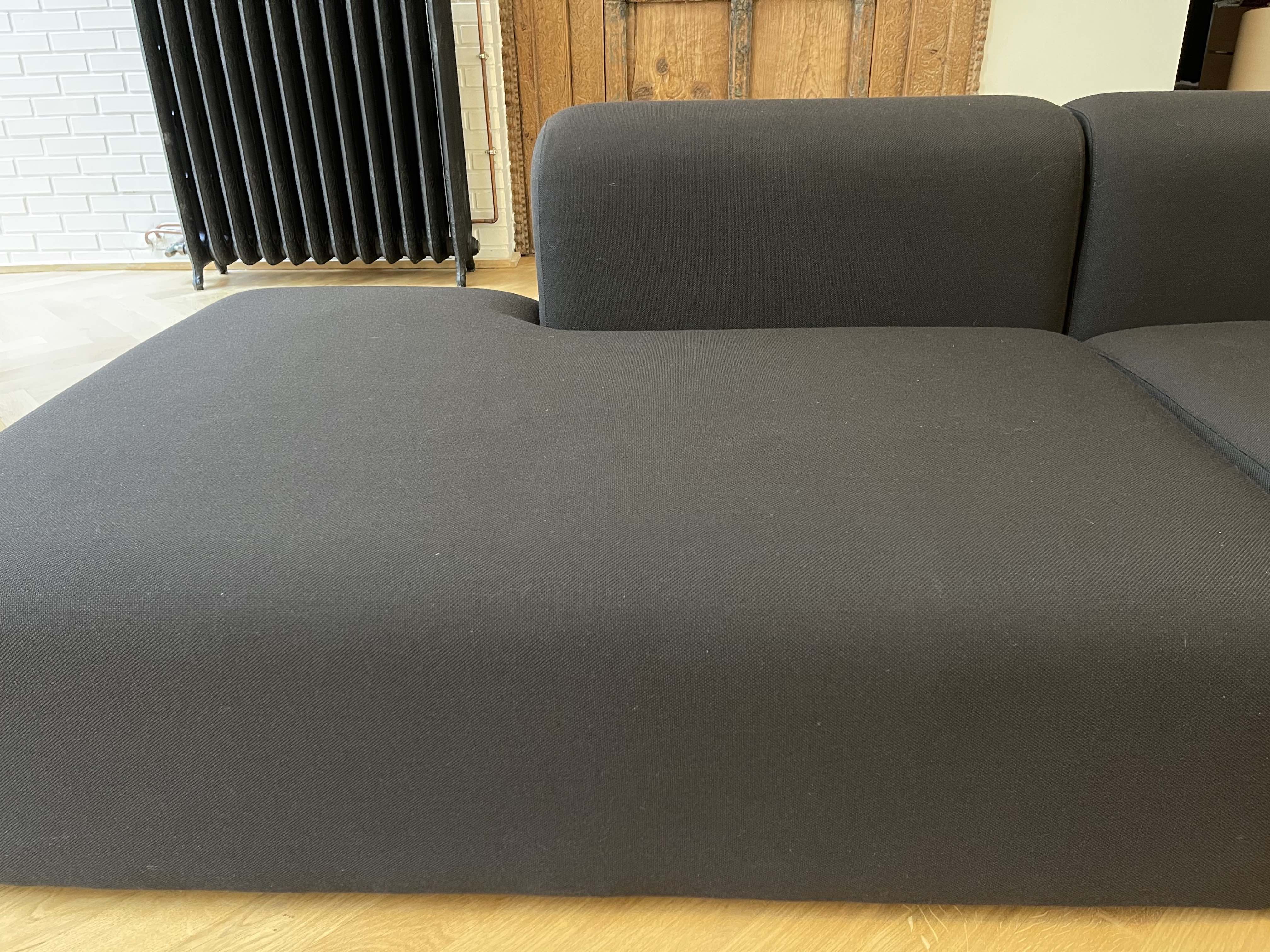 Hay Mags sofa 2.5 seats modules 9301+1061, Steelcut 380 fabric - dark grey