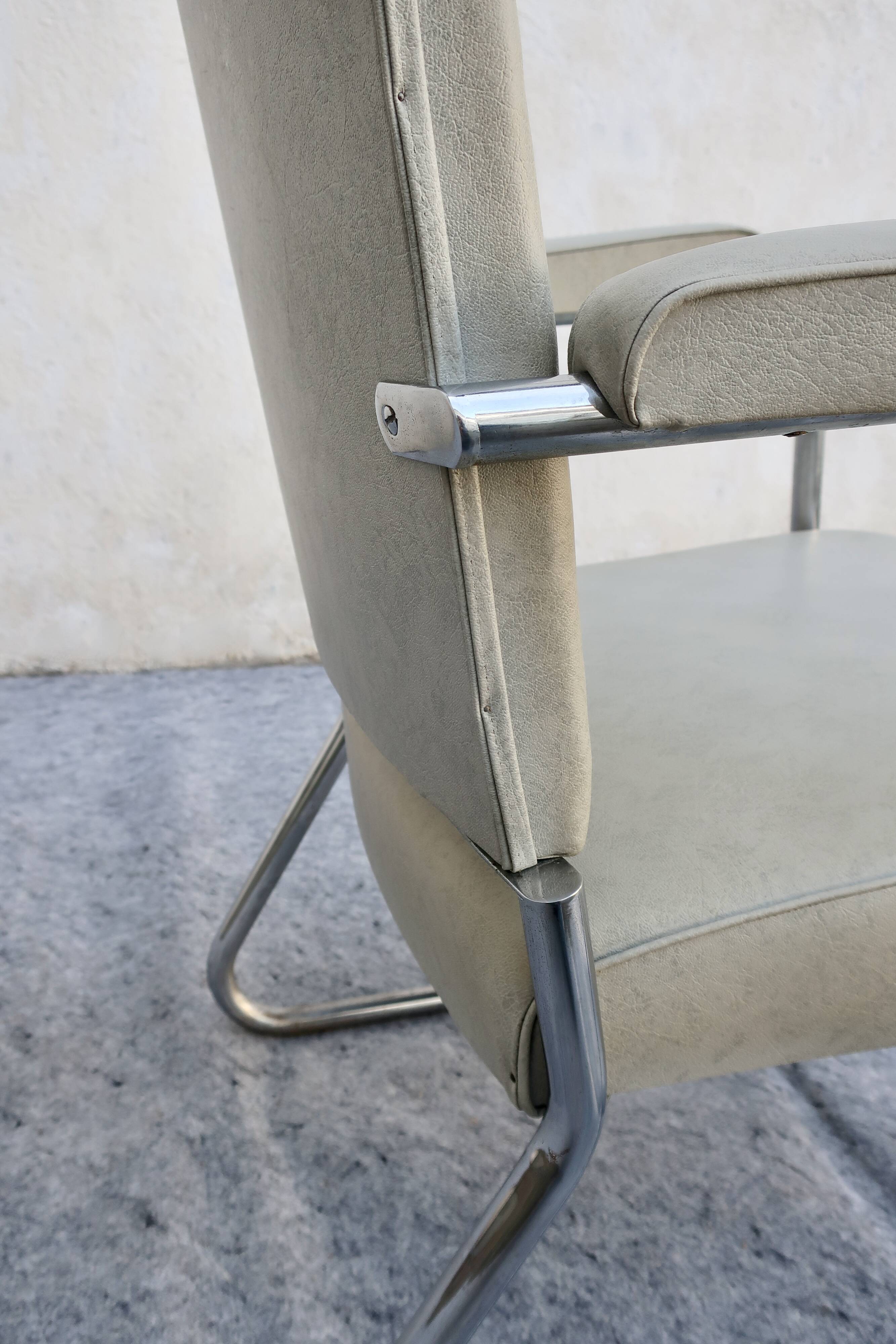 Bauhaus office armchair, vintage, "Ronéo" style, 1930s/1940s, TBE