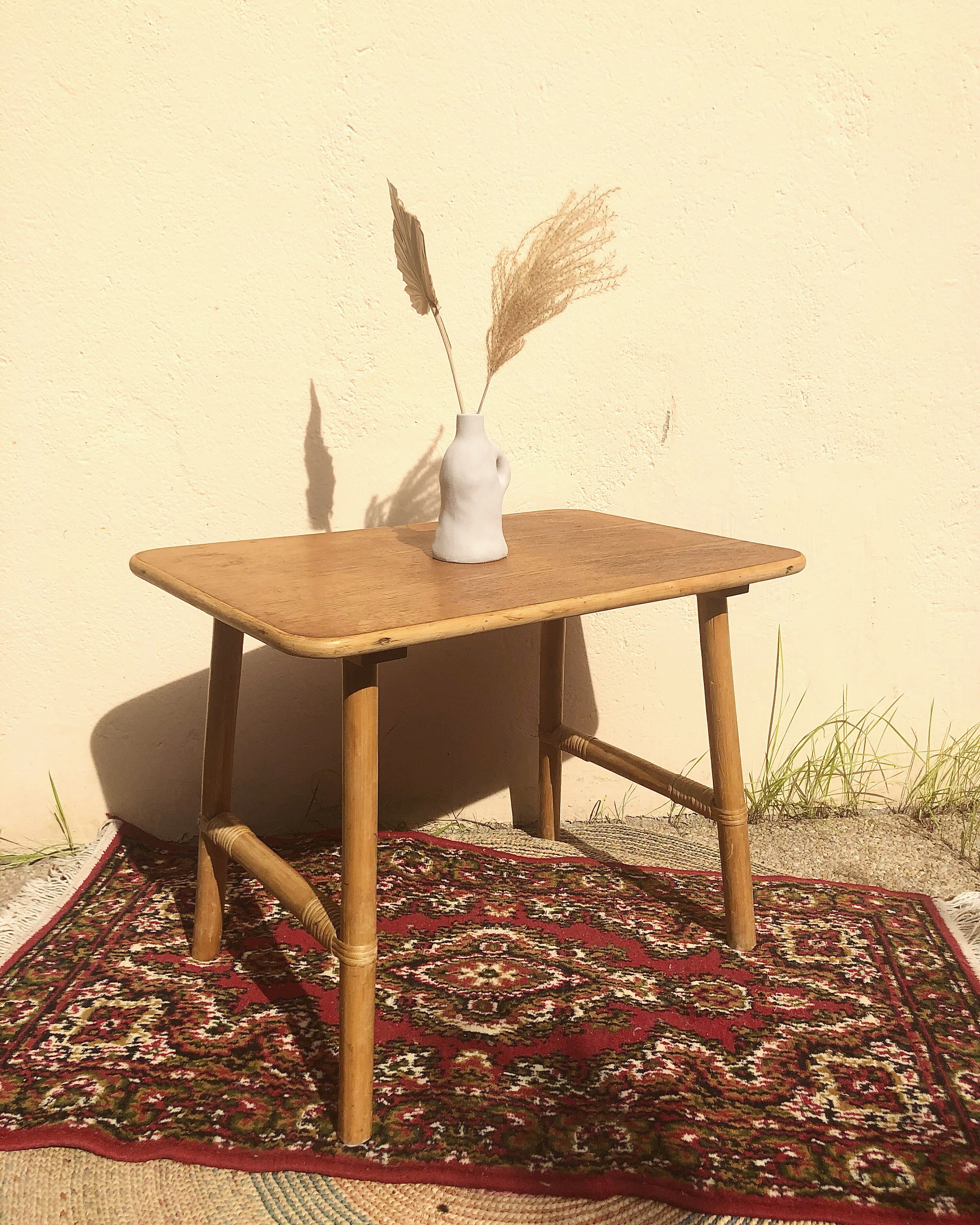 Vintage bamboo / rattan coffee table