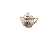 Sugar bowl Sarreguemines Obernai Henri Loux – Rooster decoration